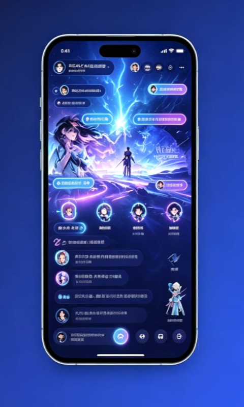 焦点娱乐AI互动游戏手机界面，智能NPC对话与剧情分支展示